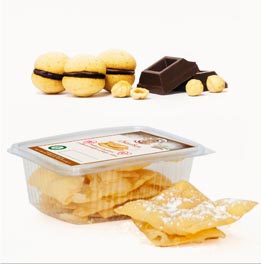 Le Bontà di Edo gluten-free cookies, gluten-free chiacchiere puff pastry, plumcake and tarts, gluten-free sweet bakery products